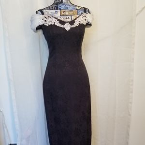 Vintage art deco dress prom wedding black white